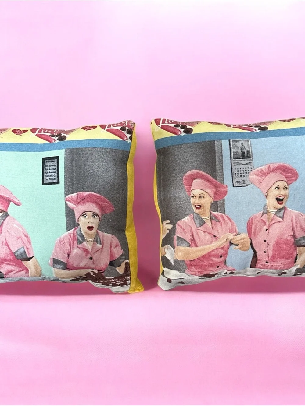 Retro Pink i love lucy handmade Decorative Pillow 10x10 new